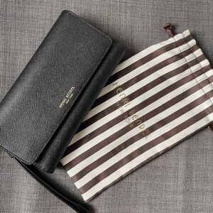 Henri Bendel Black Textured Leather Clutch